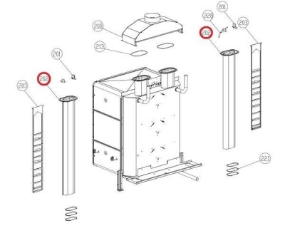 Теплообменник K0N1230A (комплект 2 шт.) для пароконвекционной газовой печи т.м. UNOX мод. XB813G
